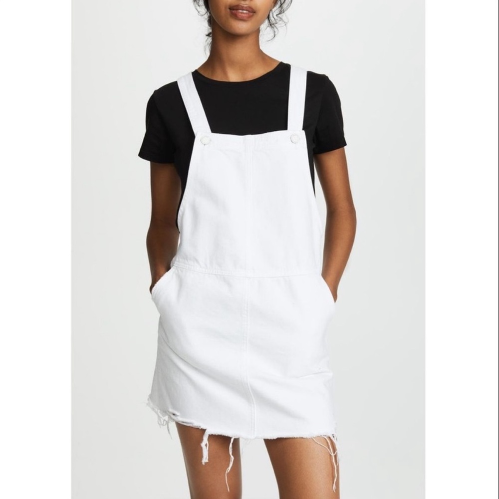 Blank NYC White Denim Overall Mini Dress